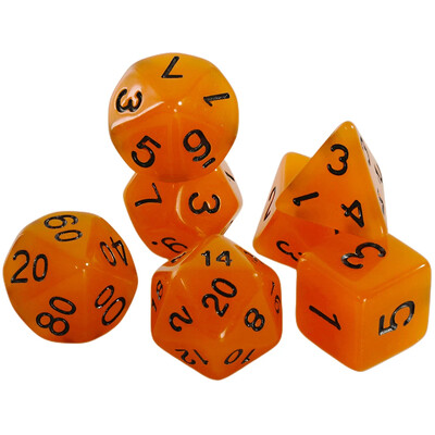 Комплект Polyhedral Dice Glow in The Dark D&D Dice, идеален за DND, RPG и други игри