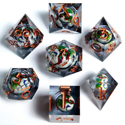 7-osaline silmamuna täringukomplekt DND, millel on pealuud, loomad, sobib rollimängudeks, jõuludeks, Halloweeniks ja ideaalseteks kingitusteks