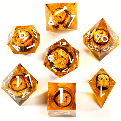 7-osaline silmamuna täringukomplekt DND, millel on pealuud, loomad, sobib rollimängudeks, jõuludeks, Halloweeniks ja ideaalseteks kingitusteks