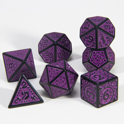 Polyhedral Dice Set 7pcs RPG igre Dice Table Game Blagdanski dar - kockice s graviranim teksturama