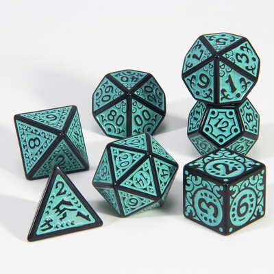 Polyhedral Dice Set 7pcs RPG igre Dice Table Game Blagdanski dar - kockice s graviranim teksturama