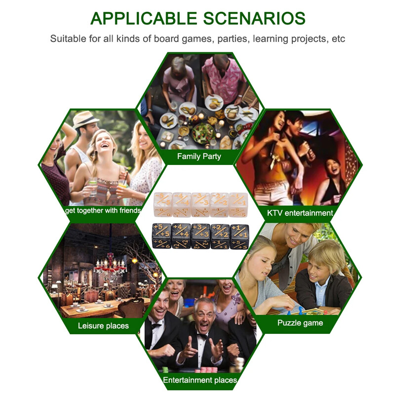 10 komada Counters Dice Toy Gathering Game Counters Token Dice kartica kompatibilna s MTG/CCG/karticom za odrasle