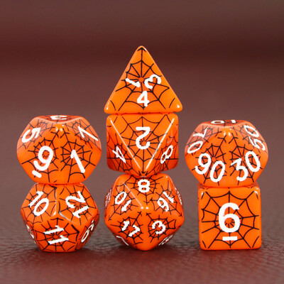 Komplet poliedarskih DND kocki u dizajnu paukove mreže - savršen za društvene igre D4 D6 D8 D10 D00 D12 D20 KOCKE