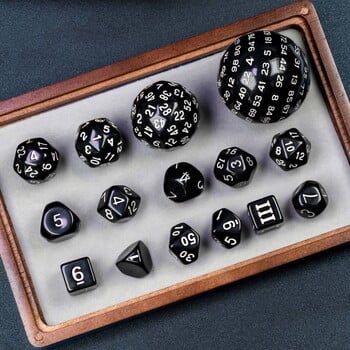 Poludie DND 15 Pcs Dice Set Polyhedral for Board Game Role-Playing D&D RPG D3 D4 D5 D6 D7 D8 D10 D% D12 D16 D20 D24 D30 D60 D100