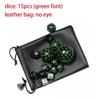 Poludie DND Set de zaruri 15 bucăți poliedric pentru jocuri de masă D&D RPG D3 D4 D5 D6 D7 D8 D10 D% D12 D16 D20 D24 D30 D60 D100