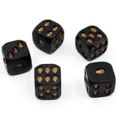 5 бр./компл. Halloween Skull Dice Декоративни черни черепни зарове на Halloween Party Death Table Game Toy Death Комплект от 5 18 мм