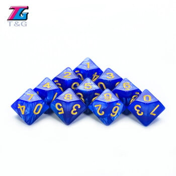 D10 Polyhedral Dice 10Pcs/Set DND Games for Marble Transparent for Funny Party Board Game