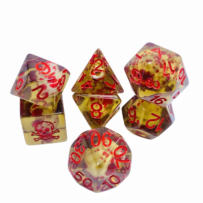 Novi 7-dijelni set akrilnih poliedarskih kockica Bar igračke ispunjene patkama D6 Podaci D8 D10 D12 D20 Uloga kockica za TRPG DND pribor