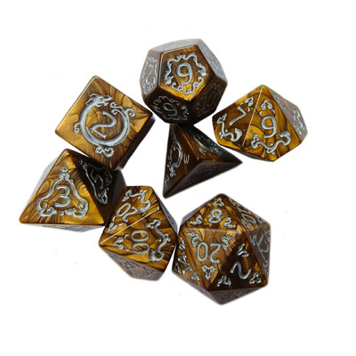 7 tk/komplekt DND täringukomplekt mitmetahuline D&D RPG täringumäng Rollimäng Lauamängud Täringuõpetus Matemaatika täringud D4 D6 D8 D10 D12 D20 täringud