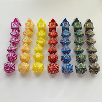 7Pcs/set Polyhedral Dices Multi-side Dice Set for Board Games Висококачествен набор от зарове Развлечение Аксесоари за настолни игри