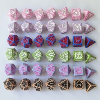 7 бр./компл. DND RPG Game Dice Polyhedral Dice Role Playing Game Number Dice Table Board Game Digital Dice D4 D6 D8 D10 D% D12 D20