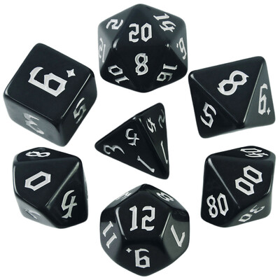 Polyhedral Opaque Dice Set za DND igranje stolnih igara na stolu