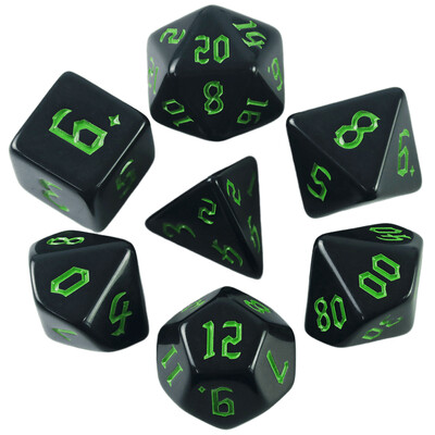 Polyhedral Opaque Dice Set za DND igranje stolnih igara na stolu