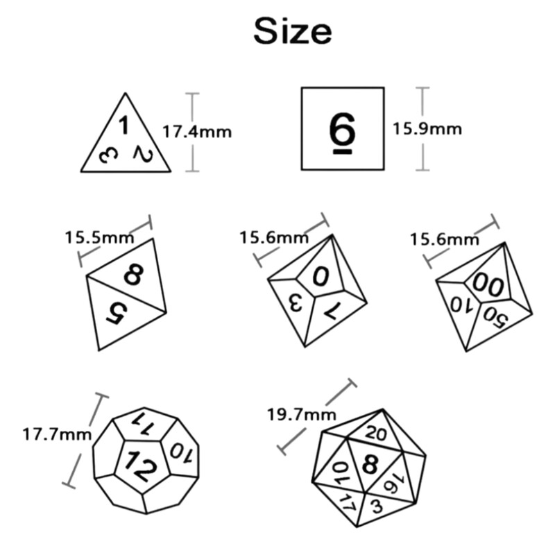 Polyhedral Opaque Dice Set za DND igranje stolnih igara na stolu