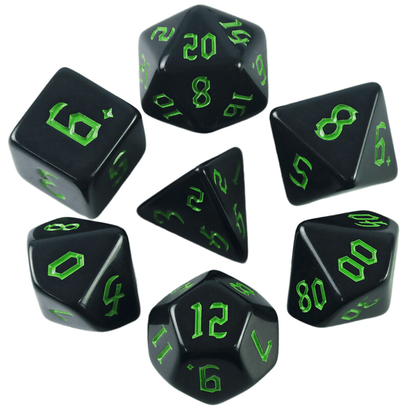 Polyhedral Opaque Dice Set za DND igranje stolnih igara na stolu