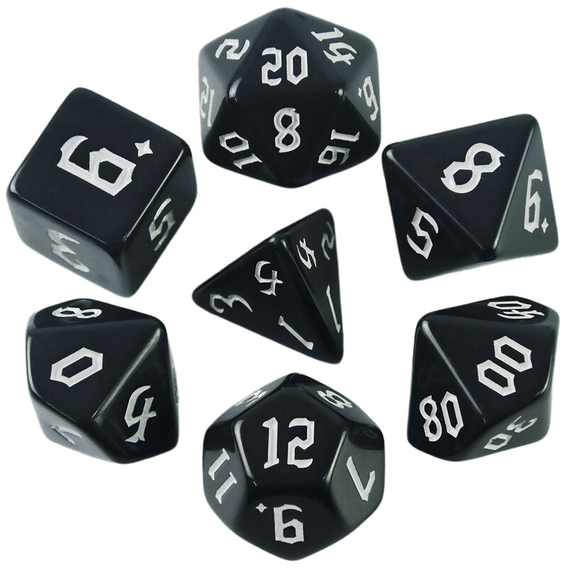 Polyhedral Opaque Dice Set za DND igranje stolnih igara na stolu