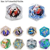 7PCS/Set Halloween Style Polyhedral Crystal Longan Dice Resin Dragon Eye Dice Set Game Home Ornaments Tarot Game Party Igračke