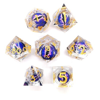 7PCS/Set Halloween Style Polyhedral Crystal Longan Dice Resin Dragon Eye Dice Set Game Home Ornaments Tarot Game Party Igračke