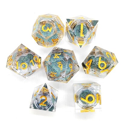 7PCS/Set Halloween Style Polyhedral Crystal Longan Dice Resin Dragon Eye Dice Set Game Home Ornaments Tarot Game Party Igračke