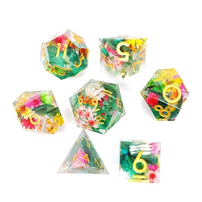 7PCS/Set Halloween Style Polyhedral Crystal Longan Dice Resin Dragon Eye Dice Set Game Home Ornaments Tarot Game Party Igračke