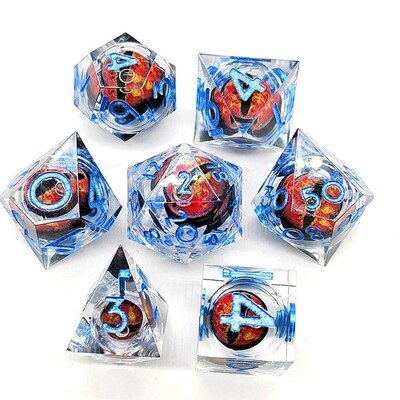 7PCS/Set Halloween Style Polyhedral Crystal Longan Dice Resin Dragon Eye Dice Set Game Home Ornaments Tarot Game Party Igračke