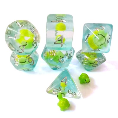 7PCS/Set Halloween Style Polyhedral Crystal Longan Dice Resin Dragon Eye Dice Set Game Home Ornaments Tarot Game Party Igračke