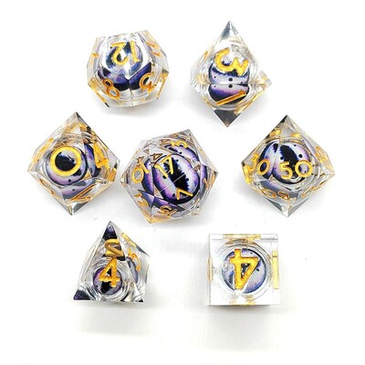 7PCS/Set Halloween Style Polyhedral Crystal Longan Dice Resin Dragon Eye Dice Set Game Home Ornaments Tarot Game Party Igračke