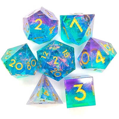 7PCS/Set Halloween Style Polyhedral Crystal Longan Dice Resin Dragon Eye Dice Set Game Home Ornaments Tarot Game Party Igračke