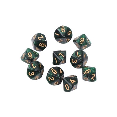 Многоцветни 10 бр. 10-странни D10 Ролева парти игра Многогранни зарове