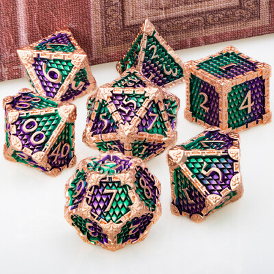 DND Set metalnih kockica Plava ljubičasta Zmajeva ljestvica Krv D&D kockice Dungeon and Dragon Role Playing Game Polyhedral Dice RPG D and D Dice