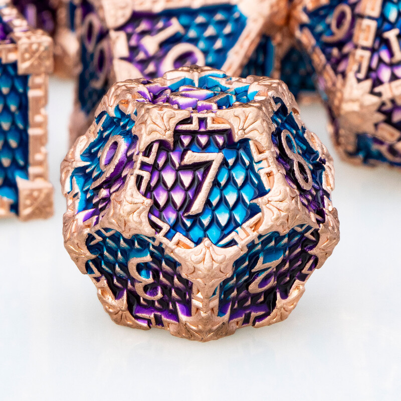 DND Set metalnih kockica Plava ljubičasta Zmajeva ljestvica Krv D&D kockice Dungeon and Dragon Role Playing Game Polyhedral Dice RPG D and D Dice