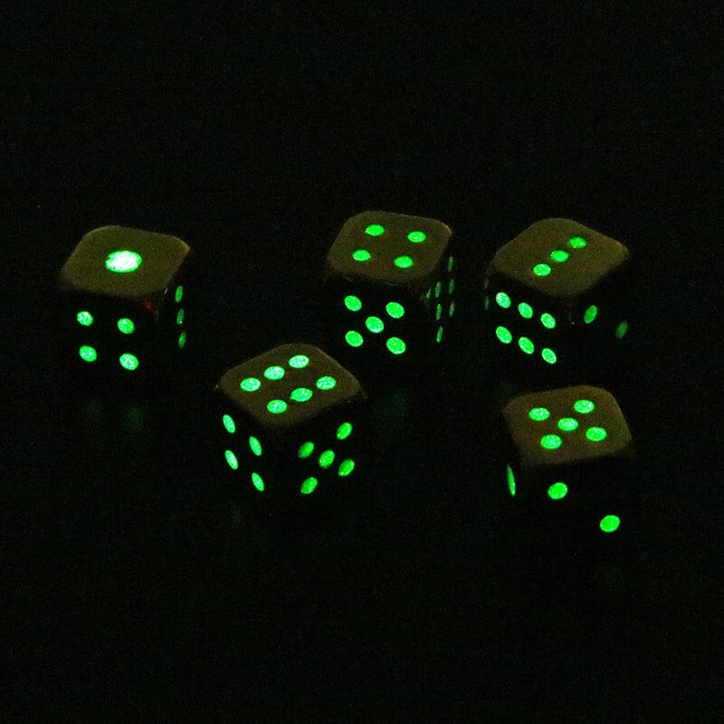 5 bucăți/1 set zaruri metalice fluorescente aurii/argintii/bronz zaruri amuzante pentru jocuri de masă cu șase fețe Accesorii 13mm