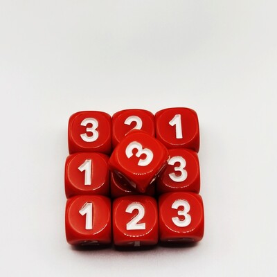 10pc/lot D6 set kockica 6 lica 123 kockice za stolnu igru 14mm arilne kockice D6 okruglog ruba jednobojne