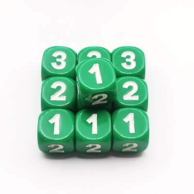 10pc/lot D6 set kockica 6 lica 123 kockice za stolnu igru 14mm arilne kockice D6 okruglog ruba jednobojne