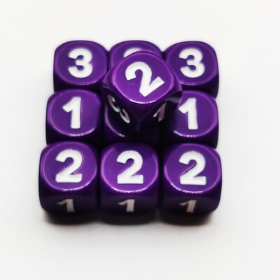 10pc/lot D6 set kockica 6 lica 123 kockice za stolnu igru 14mm arilne kockice D6 okruglog ruba jednobojne