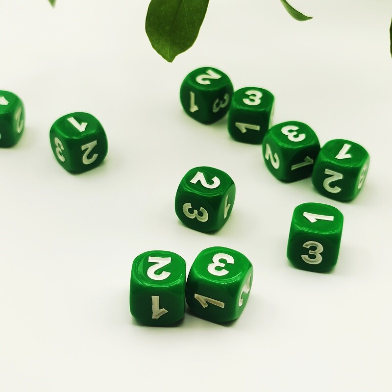 10pc/lot D6 set kockica 6 lica 123 kockice za stolnu igru 14mm arilne kockice D6 okruglog ruba jednobojne