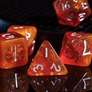 Cusdie Two-tone DND Dices 7 Resin Glitter D&D Dice D4 D6 D8 D10 D% D12 D20 Комплект полиедрални зарове за ролеви настолни игри