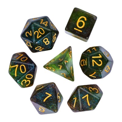 Cusdie dvobojne DND kockice 7 D&D kockica sa svjetlucavim smolama D4 D6 D8 D10 D% D12 D20 Komplet poliedralnih kockica za društvene igre uloga