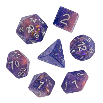 Cusdie dvobojne DND kockice 7 D&D kockica sa svjetlucavim smolama D4 D6 D8 D10 D% D12 D20 Komplet poliedralnih kockica za društvene igre uloga