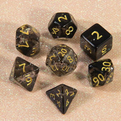 Komplet poliedarskih kocki, prozirne D&D kockice sa svjetlucavim efektom za društvene igre, igre uloga D4 D6 D8 D10 D00 D12 D20 KOCKE