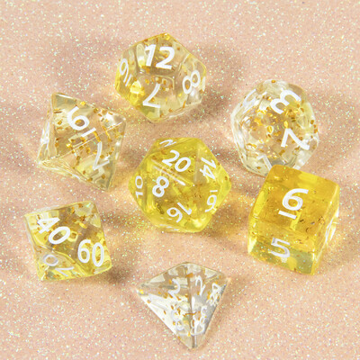 Komplet poliedarskih kocki, prozirne D&D kockice sa svjetlucavim efektom za društvene igre, igre uloga D4 D6 D8 D10 D00 D12 D20 KOCKE
