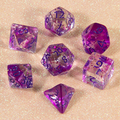Komplet poliedarskih kocki, prozirne D&D kockice sa svjetlucavim efektom za društvene igre, igre uloga D4 D6 D8 D10 D00 D12 D20 KOCKE