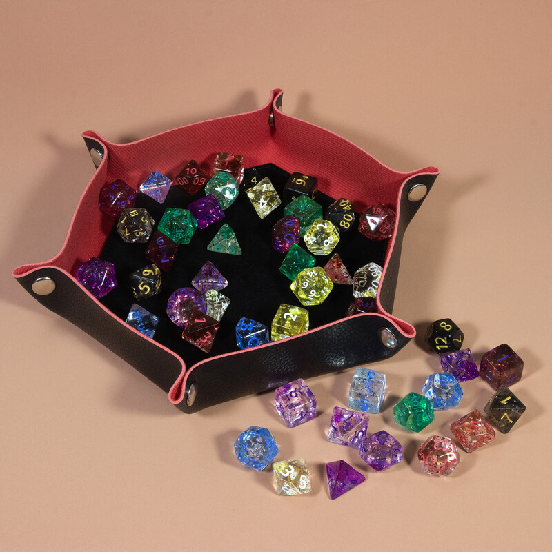 Komplet poliedarskih kocki, prozirne D&D kockice sa svjetlucavim efektom za društvene igre, igre uloga D4 D6 D8 D10 D00 D12 D20 KOCKE
