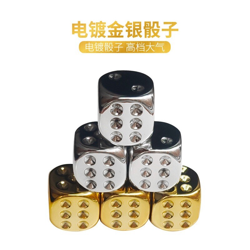 6 kom/set galvanizirane zlatne i srebrne kockice sa zaobljenim uglovima i akrilnim šipkama u boji, KTV sito