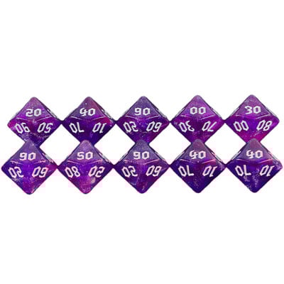 10 бр Polyhedral Dice 10-Sided Dice Digital D10(00-90) Двоен цвят с блясък за DND RPG и други настолни игри