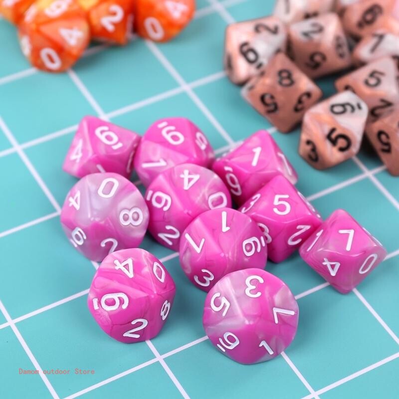 10 kom/set 10-strane D10 poliedarske kockice brojčanici Stolna stolna društvena igra