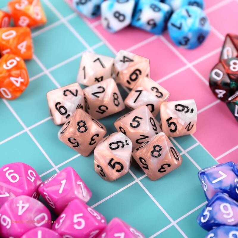 10 kom/set 10-strane D10 poliedarske kockice brojčanici Stolna stolna društvena igra