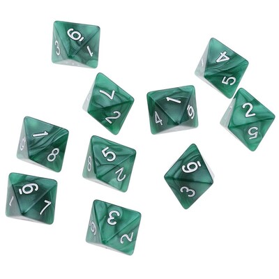 10Pcs/set D8 16mm Digital Dice Set 8-strane akrilne stolne igre neprozirne poliedarske kockice za DND Dice stolne igre uloga