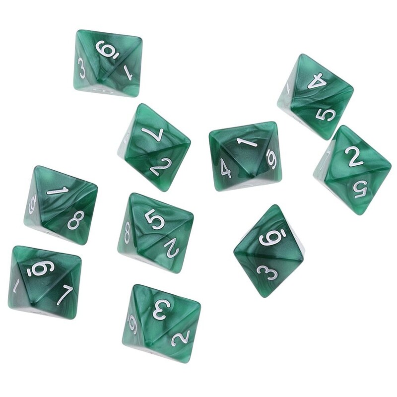 10Pcs/set D8 16mm Digital Dice Set 8-strane akrilne stolne igre neprozirne poliedarske kockice za DND Dice stolne igre uloga