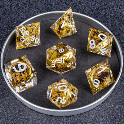 Lila Ring Resin DnD Dice, Lord of Dice poliéder kockakészlet, The Ring Dice, Resin Dice Kockakészlet